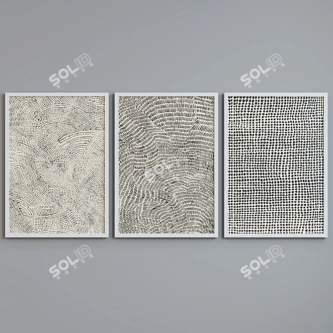 Modern Abstract Picture Frame Set 3D model image 2