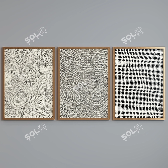 Modern Abstract Picture Frame Set 3D model image 4