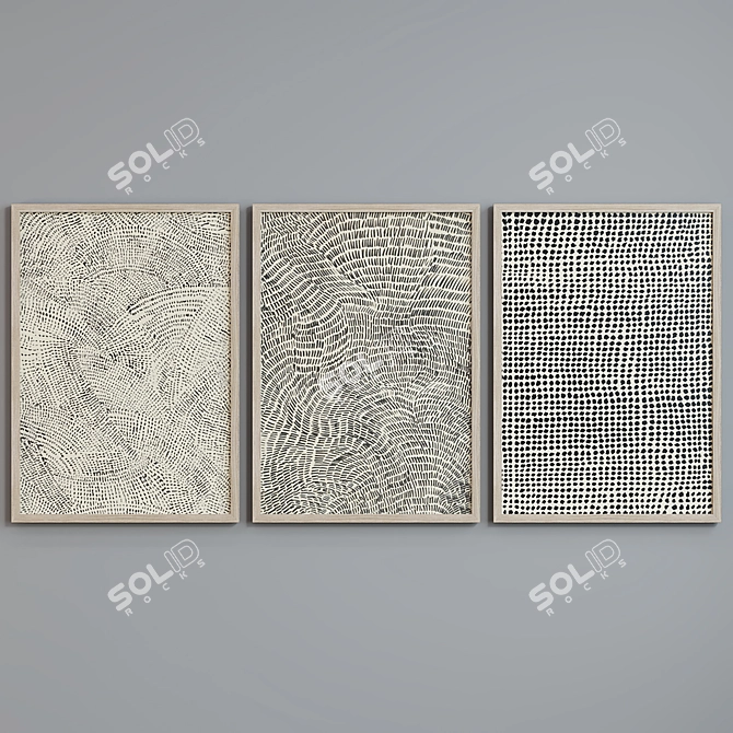 Modern Abstract Picture Frame Set 3D model image 5