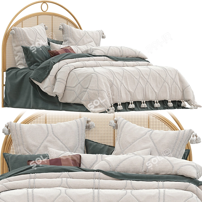 Toro Tufted Natural Quilt Cover 3D model image 1