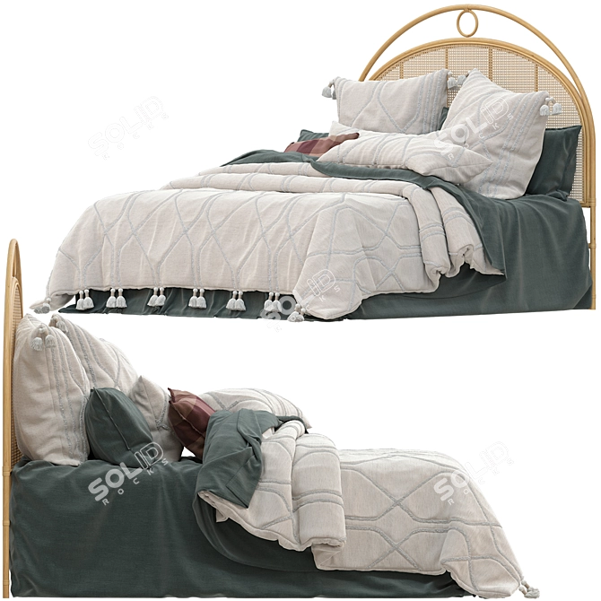 Toro Tufted Natural Quilt Cover 3D model image 2