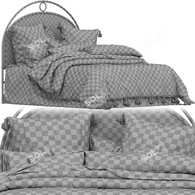 Toro Tufted Natural Quilt Cover 3D model image 5