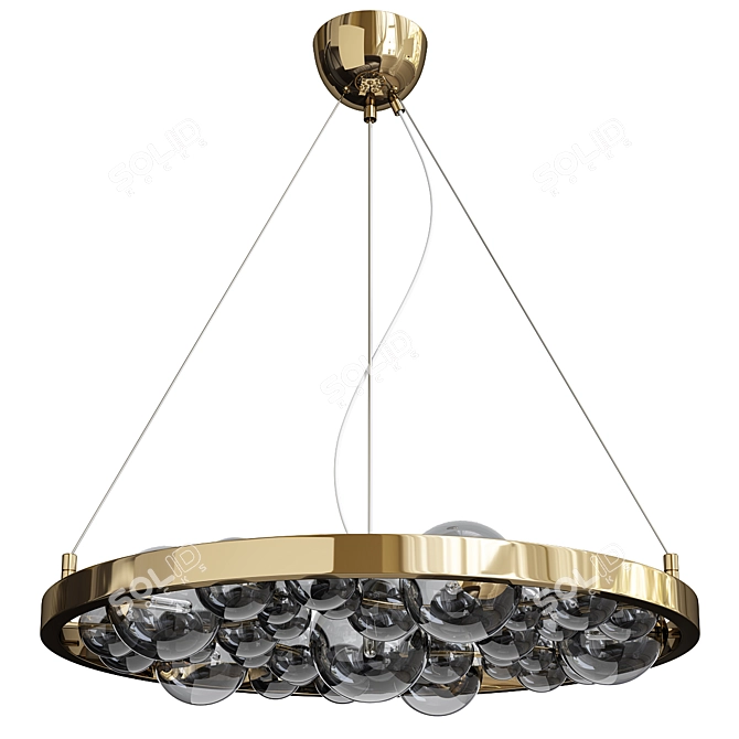 Caviar Bronze Glass Ball Chandelier 3D model image 1
