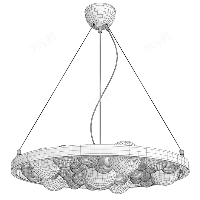Caviar Bronze Glass Ball Chandelier 3D model image 2