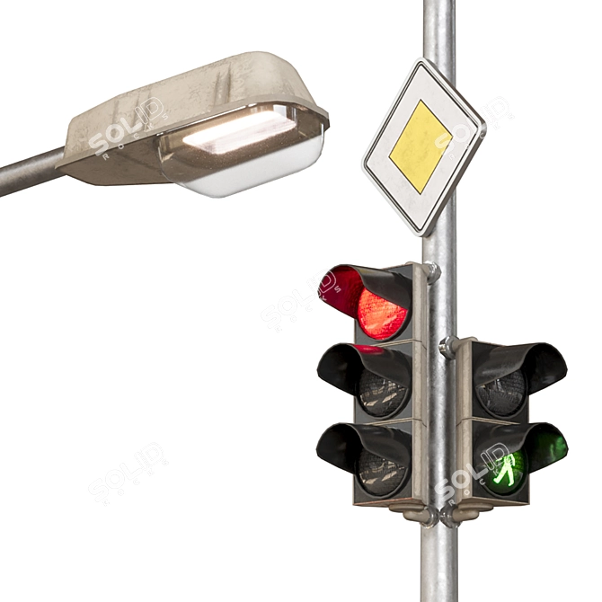 Modular Traffic Light Set 3D model image 9