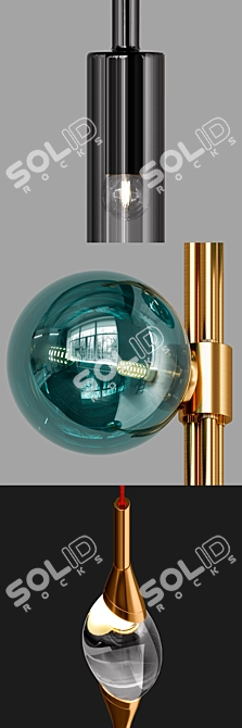 Elegant Glass Pendant Lighting Collection 3D model image 3