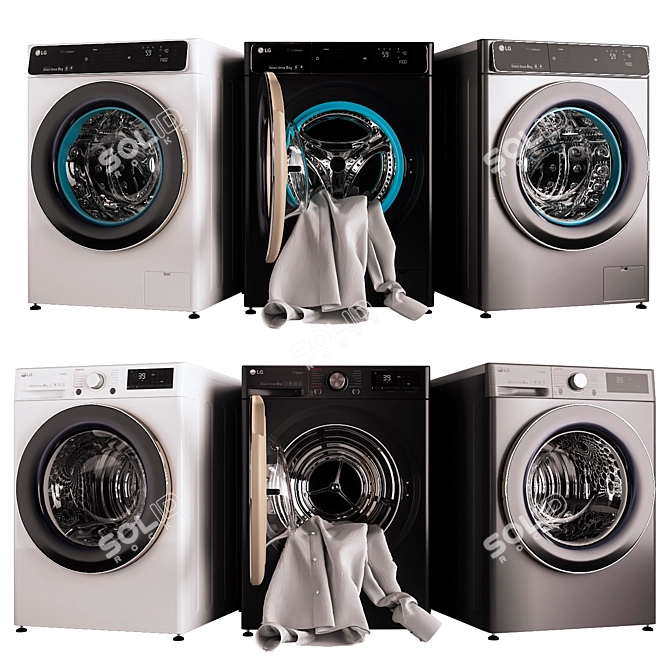 LG Washing and Drying Machines 3D model image 1