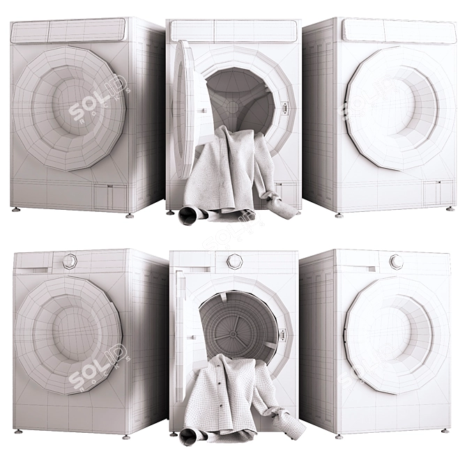 LG Washing and Drying Machines 3D model image 7