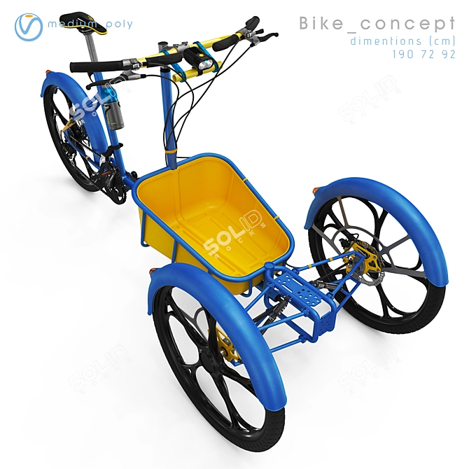 Adjustable Cargo Bike Concept 3D model image 3