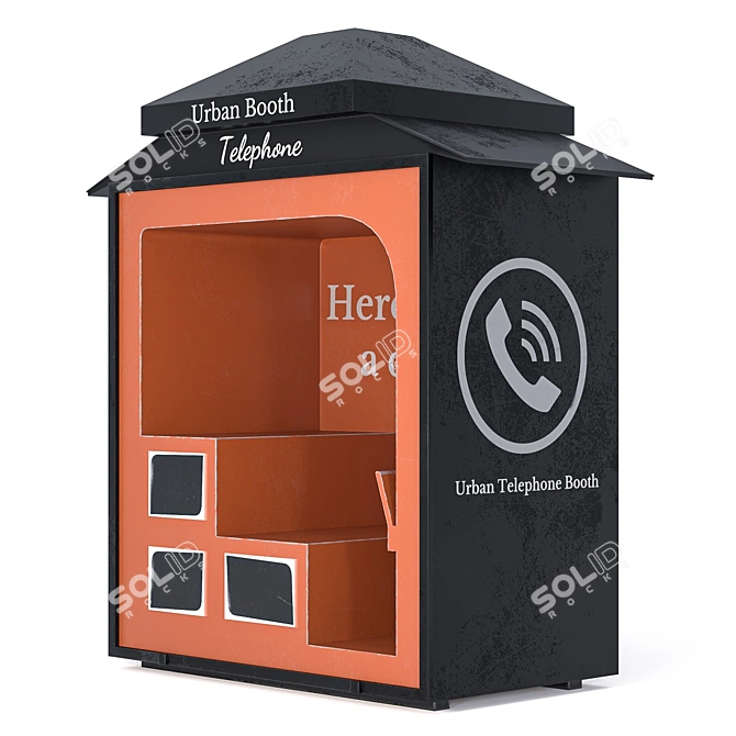 Modern City Phone Kiosk Model 3D model image 3