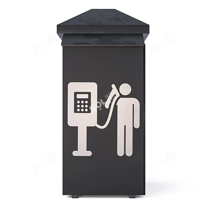 Modern City Phone Kiosk Model 3D model image 5
