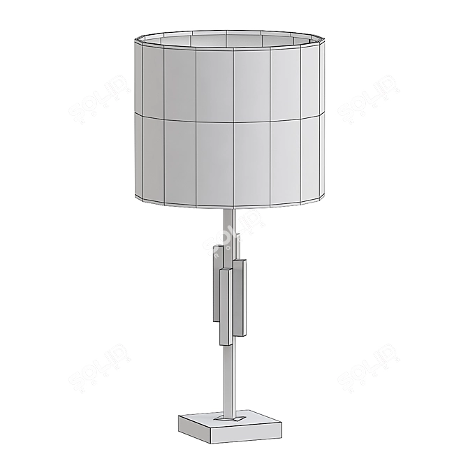 Sleek Danish Glass Metal Lamp 3D model image 2