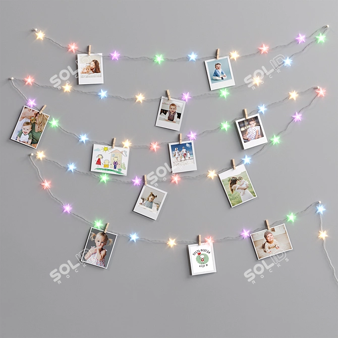 Star Garland Wall Decor 3D model image 2