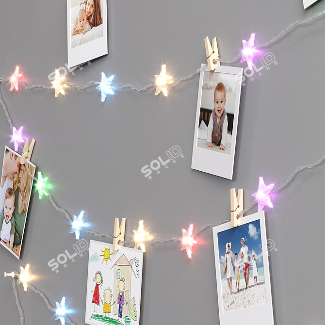 Star Garland Wall Decor 3D model image 4