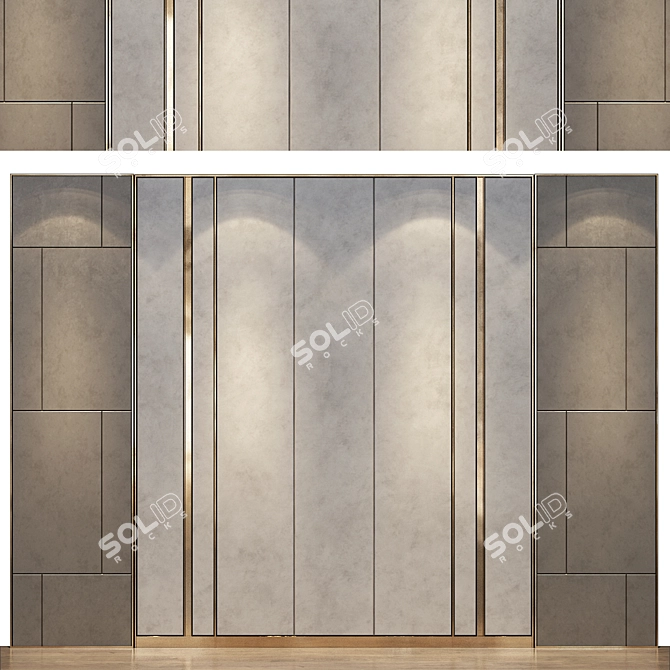 Versatile Wood Fabric Metal Panel 3D model image 1