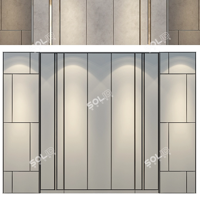 Versatile Wood Fabric Metal Panel 3D model image 2