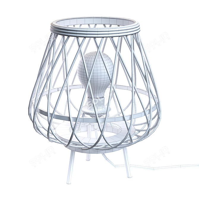 Bamboo Ritual Tripod Lamp 3D model image 2