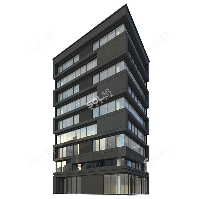 Accurate Modern Office Building Model 3D model image 1