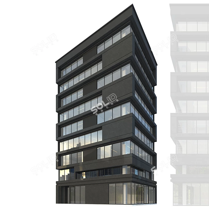 Accurate Modern Office Building Model 3D model image 6