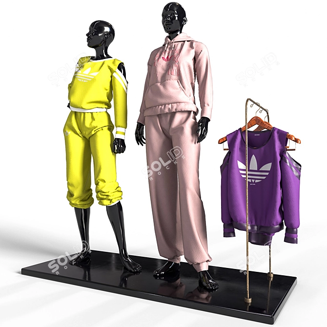 Sportswear Duo Mannequins 3D model image 7