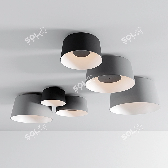 Sleek Tube Ceiling Lamps Collection 3D model image 1