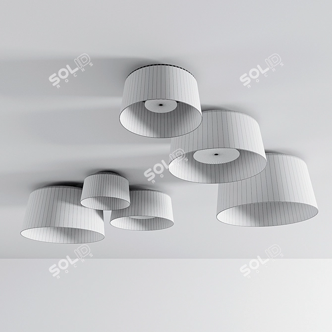 Sleek Tube Ceiling Lamps Collection 3D model image 2