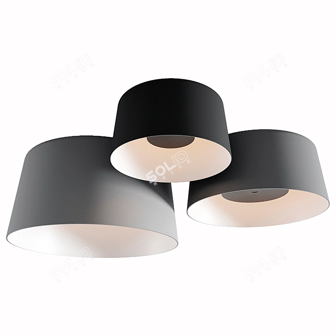 Sleek Tube Ceiling Lamps Collection 3D model image 3