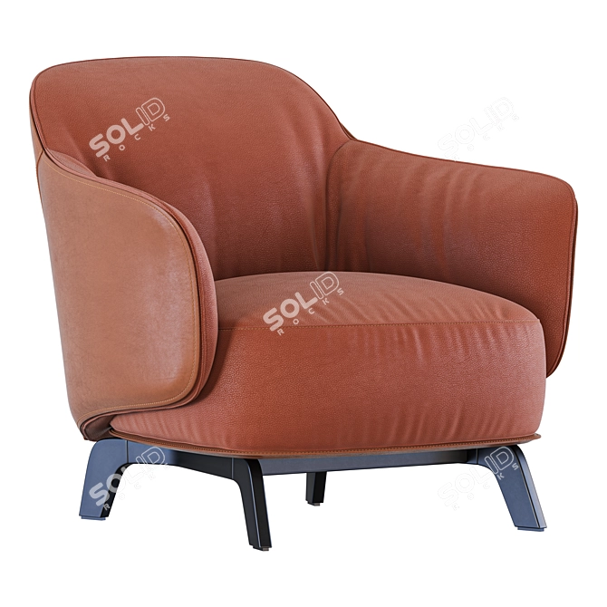 Elegant KAORI Luxury Armchair 3D model image 4