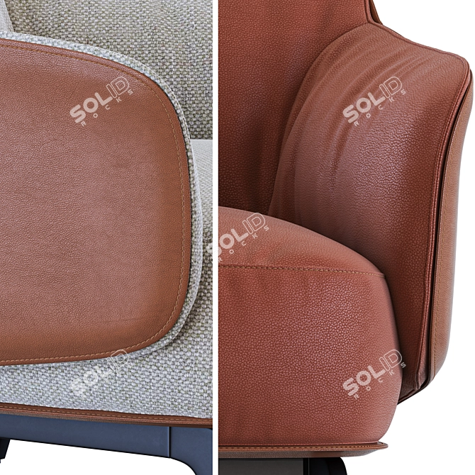 Elegant KAORI Luxury Armchair 3D model image 6