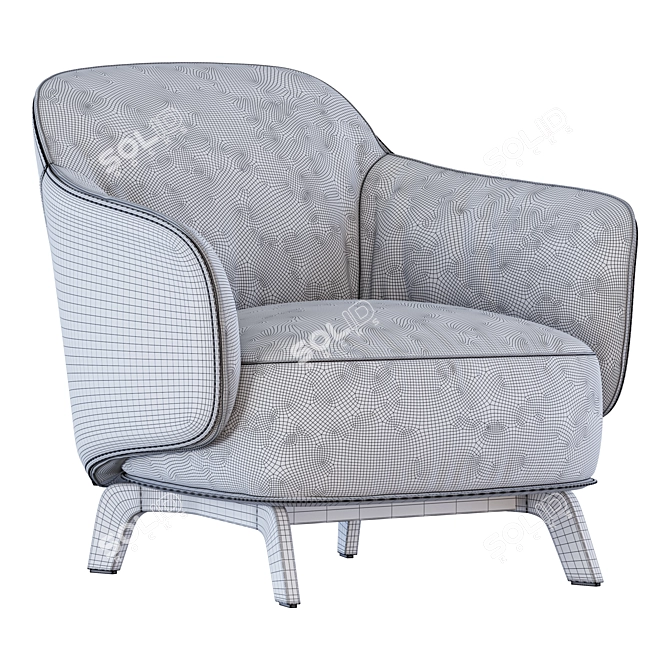 Elegant KAORI Luxury Armchair 3D model image 7