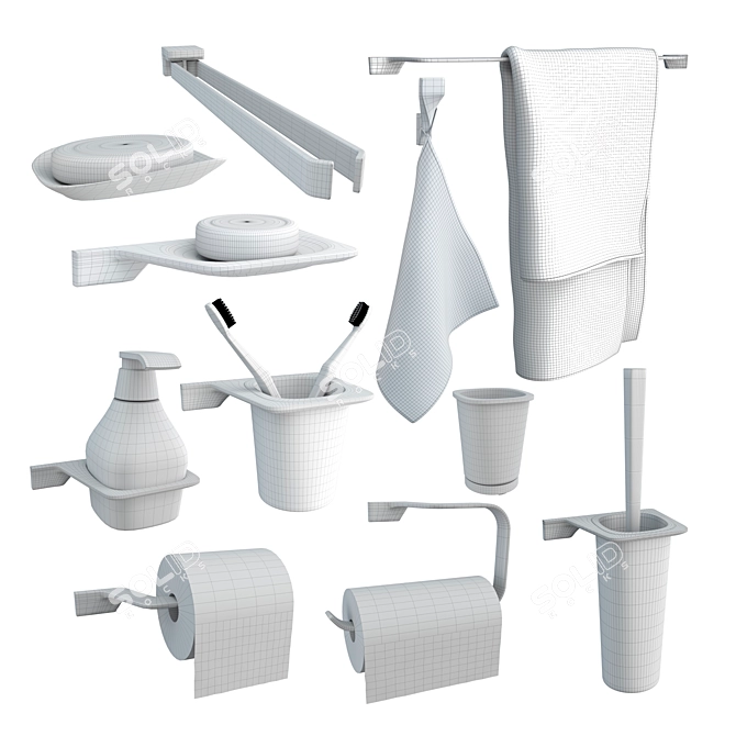 Elegant Colombo Design Bathroom Accessories 3D model image 4