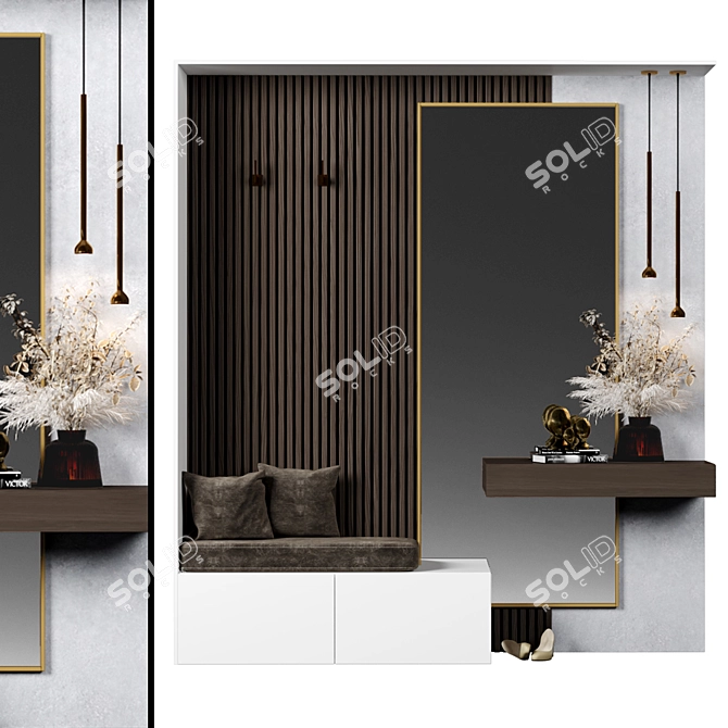 Modern Minimalist Hallway Furniture 3D model image 1