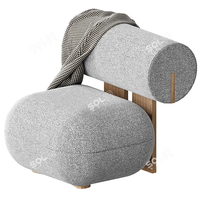 Customizable Roob Look Armchair 3D model image 4