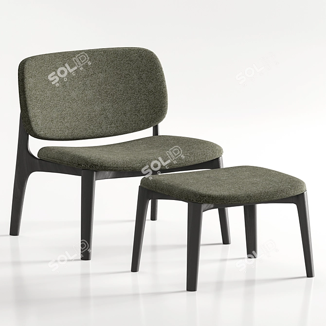 Modern Poliform Curve Armchair 3D model image 2