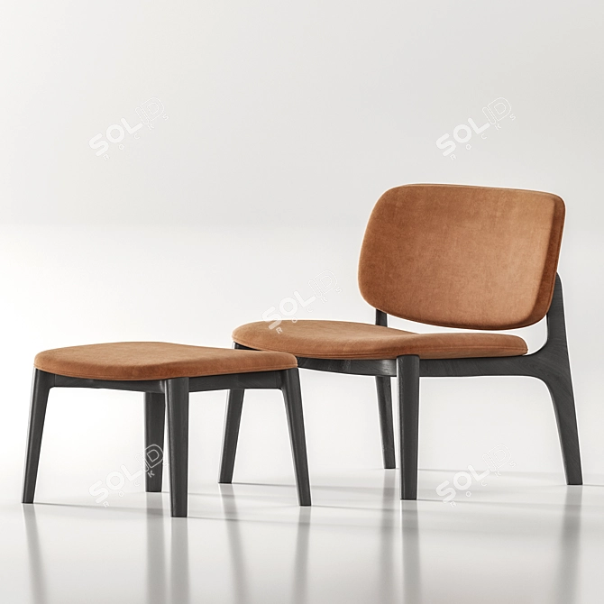 Modern Poliform Curve Armchair 3D model image 3