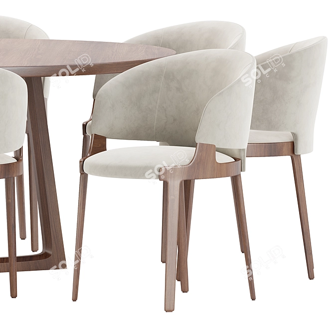 Elegant Modern Dining Set 3D model image 3