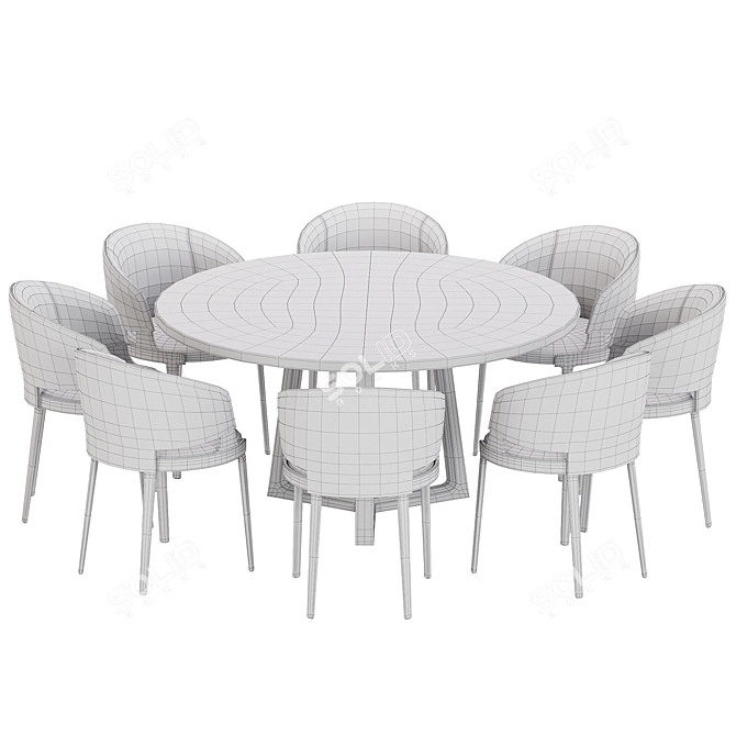 Elegant Modern Dining Set 3D model image 4