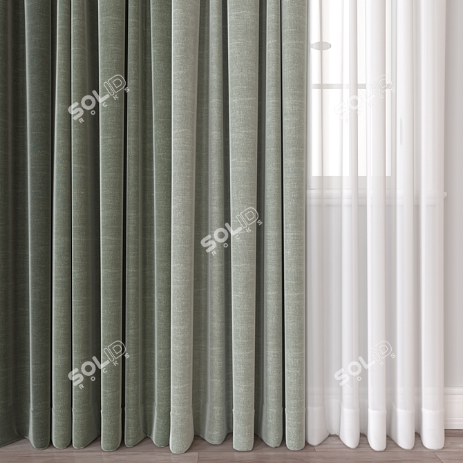 3D Curtain Model 297 3D model image 2