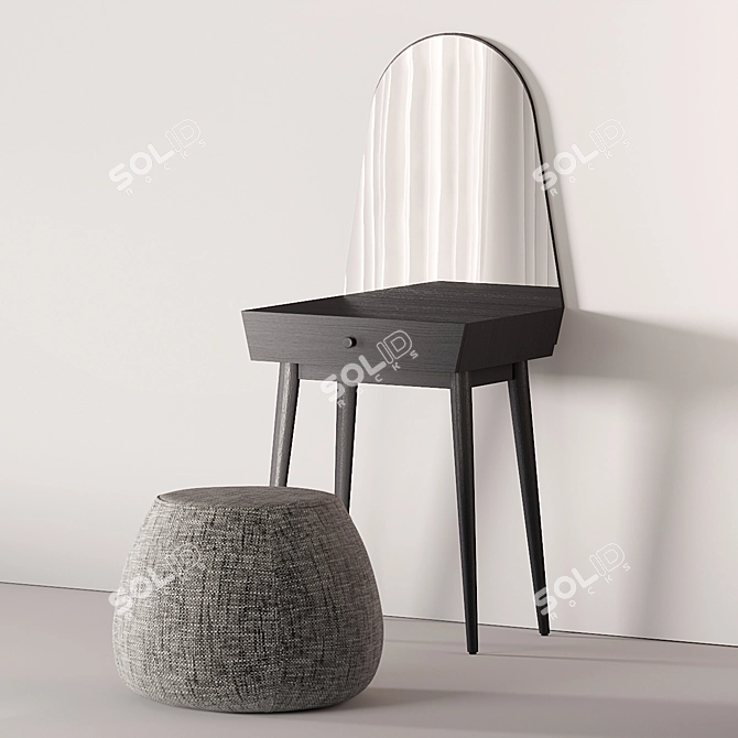 Modern Scandinavian Oak Dressing Table 3D model image 2