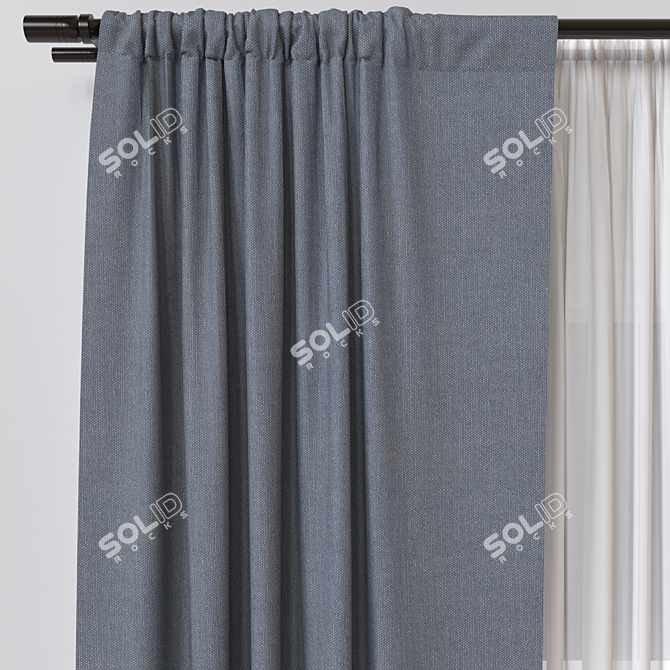 3D Curtain Model Mesh OBJ 3D model image 2