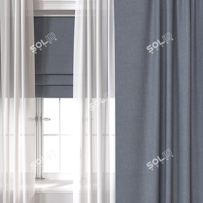 3D Curtain Model Mesh OBJ 3D model image 3