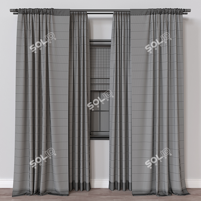 3D Curtain Model Mesh OBJ 3D model image 4