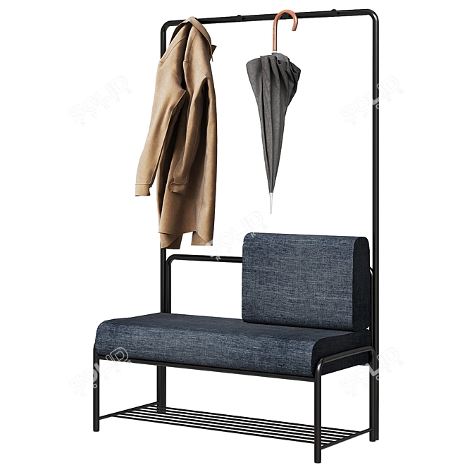 Metal Entryway Bench Thomes 3D model image 1