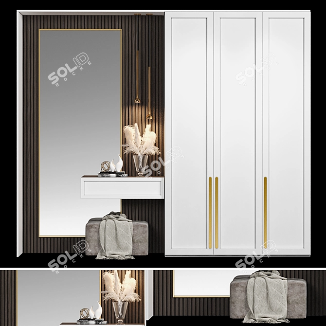 Modern Hallway Furniture Set 3D model image 1