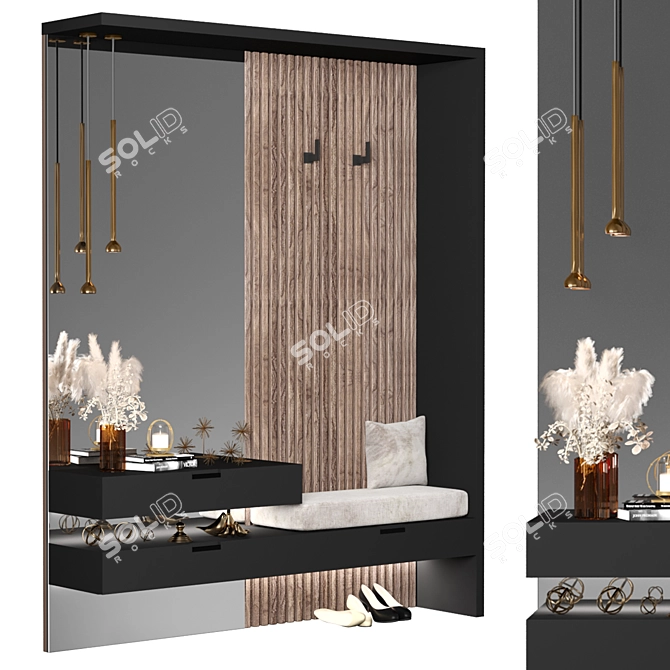 Modern Hallway Furniture Set 3D model image 4