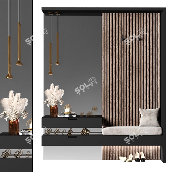 Modern Hallway Furniture Set 3D model image 5