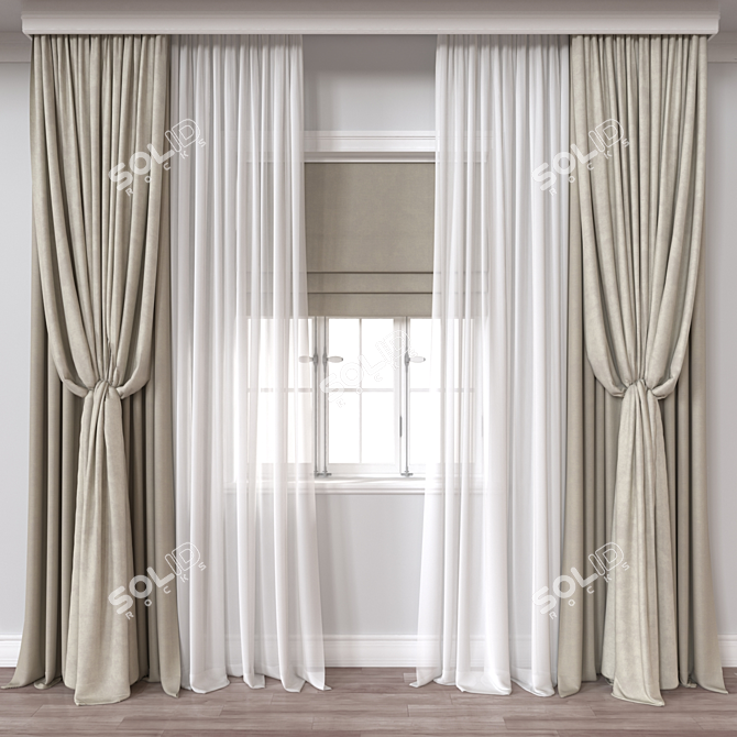 Vray and Corona Curtain Model 3D model image 1