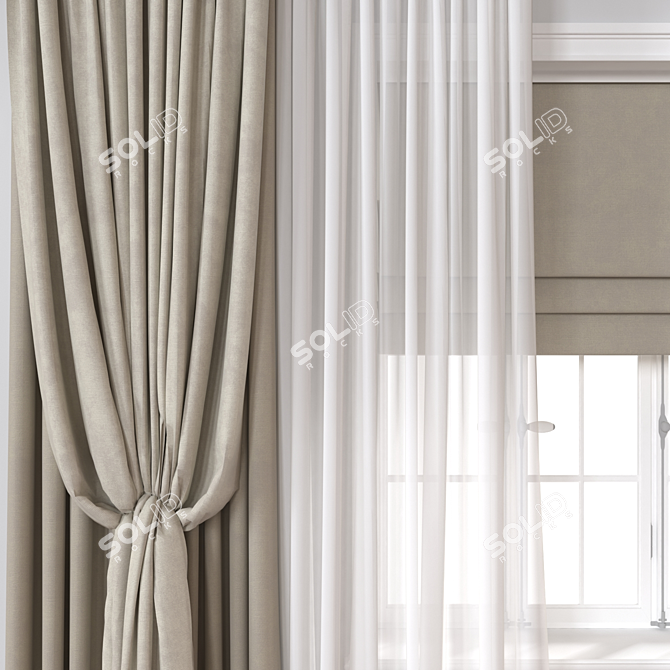 Vray and Corona Curtain Model 3D model image 2