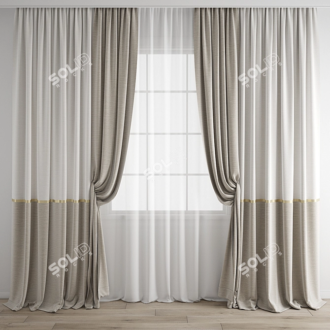 Polygonal Curtain Model Set 3D model image 1