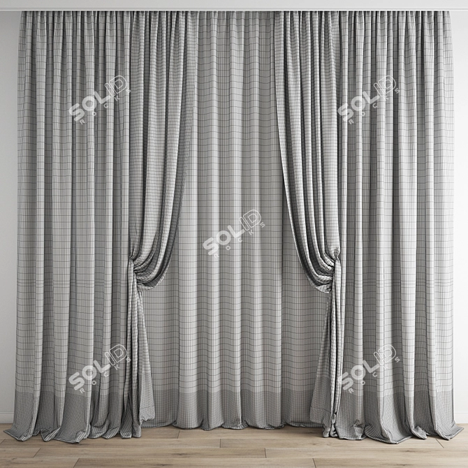 Polygonal Curtain Model Set 3D model image 3